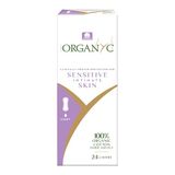 Organyc inlegkruisjes, 100% biologisch katoen, plat, ongevouwen, gevoelige huid, dames, 1 verpakking met 24 stuks