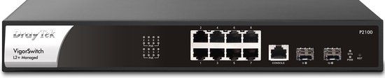 Draytek VigorSwitch P2100 - 10-poorts Gigabit PoE+ Switch