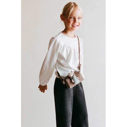 Mango Kids blousetop met borduursels - wit