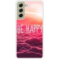 Samsung Bedrukt siliconen hoesje compatibel met Galaxy S21 FE Be Happy nuage