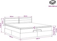 vidaXL Ottomanbed met matras en LED-verlichting, taupekleurig, 200 x 200 cm, stoffen bekleding
