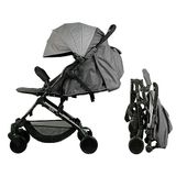 Bambisol YUKO² Compacte wandelwagen | vanaf de geboorte, 1 hand opvouwbaar, leuning, gerecycled polyesterweefsel | grijs gemêleerd Eco