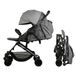 Bambisol YUKO² Compacte wandelwagen | vanaf de geboorte, 1 hand opvouwbaar, leuning, gerecycled polyesterweefsel | grijs gemêleerd Eco