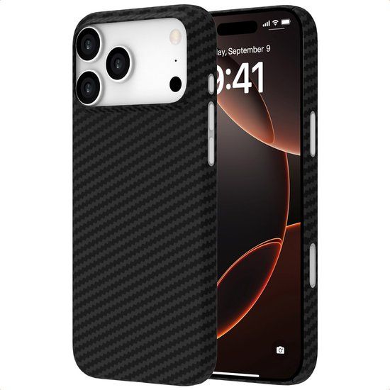 Accezz MagSafe Kevlar® Backcover voor de Apple iPhone 17 Pro Max - Zwart