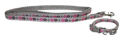 Little Rascals Happy Pet Puppy Hondenhalsband met lijn Roze