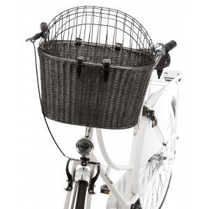 Fietsmand Polyrotan - grijs - kunststof