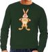 Bellatio Decorations Shoppartners Bv Groene Paas sweater verliefde paashaas - Pasen trui voor heren - Pasen kleding L