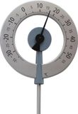 TFA Dostmann Analoge design tuinthermometer LOLLIPOP, 12.2055.07, voor buitentemperatuur, weerbestendig, met deelbaar staaf, aluminium geeloxeerd, zilver/geel, (L) 240 x (B) 55 x (H) 950 mm