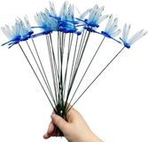 Wan GmbH Ornements libellules 3D - 25 pièces - étanche - pour jardin et intérieur - multicolore - bleu roi