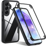 Techsuit Hoesje geschikt voor Samsung Galaxy A55 - ColorVerse 360 Case met Screenprotector - Zwart
