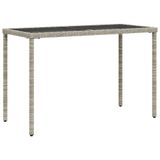 VidaXL Tuintafel Licht Grijs Kunststof, Staal, Gehard glas 1150 mm x 540 mm x 740 mm