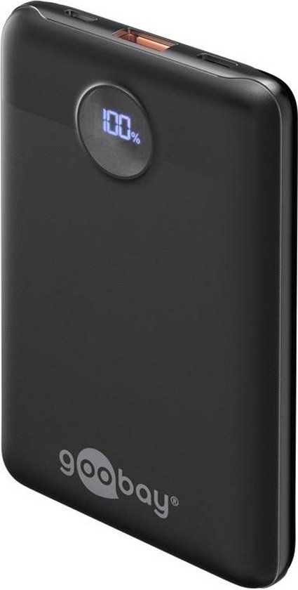 Goobay Power Bank 10.000mAh - 22,5W Fast Charge - USB-A & 2x USB-C - Black