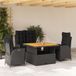 Prolenta Maison Exclusive Tuinset voor buiten, 4-delig, met kussens, zwart, van polyrotan