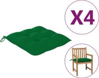 vidaXL Stoelkussens 4 st 50x50x7 cm oxford stof groen