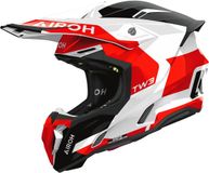 Airoh Twist 3 Fancy Motocrosshelm - Wit/zwart/rood - Maat L