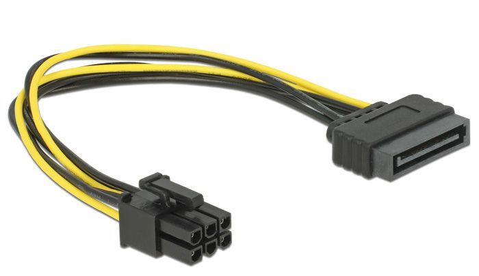 DeLOCK 82924 - Kabel - 0,21 m - Geel, Zwart