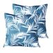 Atout Ciel 2 stuks kussens voor buiten, tweekleurig, van waterafstotende stof, 40 x 40 cm, blauw bedrukt/effen