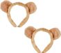 Ravensden Pluche leeuwen hoofdband - 2x stuks - met oortjes - 15 cm - verkleden - spelen - voor kinderen