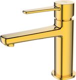 Invena BADLAND Wastafelmengkraan, kleine GLAMOUR mengkraan voor badkamers, goudkleurig