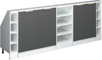 Vicco Rion Kastenset voor schuine wand – 210 cm Set van 5 Antraciet-goud