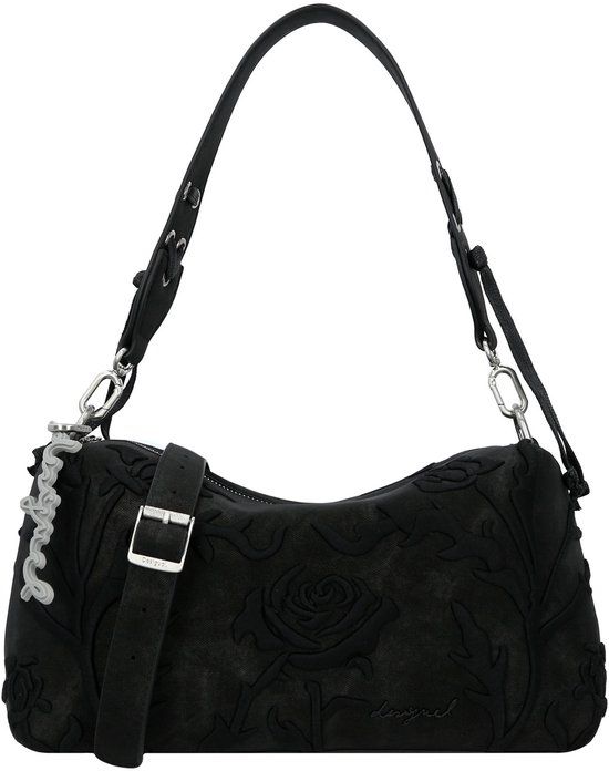 Desigual Bergamo Floral Shoulder Bag Black Handbag