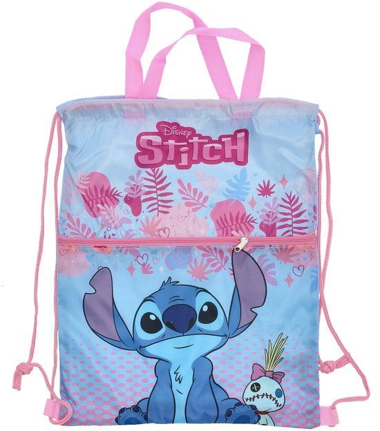 4KidsOnly Lilo & Stitch Gymtas met rits - Zwemtas - 40 cm - Blauw - Voor Kinderen