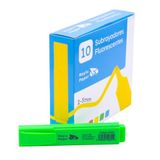 RAYLU PAPER Fluorescerende markeerstiften met afgeschuinde punt, 10 stuks, markeerstiften met lijnbreedte van 2-5 mm, fluorescerende markers voor organisatie (groen)