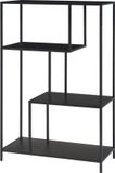 en.casa Boekenkast Reisjärvi open kast 115x75x35 cm zwart mat