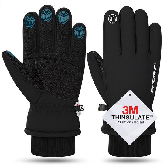 BOTC Fietshandschoenen Windproof/Waterproof - Zwart - Maat L - Touchscreen - Unisex