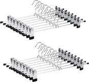 Amber Home 20 stuks 40 cm chroom ijzeren kleerhangers, zilverkleurig, metalen broekhangers