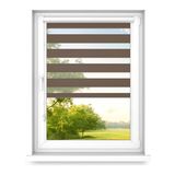 Fart Produkt - Dubbele Rolgordijnen Zonder Boren - Zebra-Rolgordijnen voor Ramen en Deuren - Walnoot, 100x70 cm