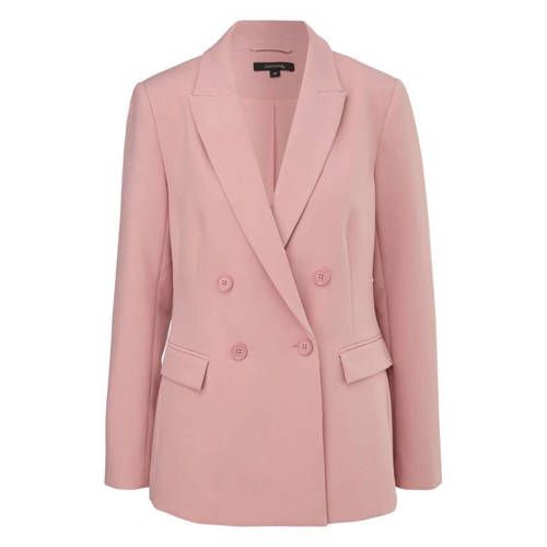 Lichtroze blazer met rechte pasvorm