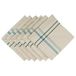DII Franse Streep Tafelblad Collectie Boerderij Stijl Eettafel Linnen Servet Set, 20x20, Taupe/Teal, 6 Stuk
