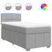 vidaXL Boxspringbed met matras, lichtgrijs, 160x200 cm, gestoffeerd