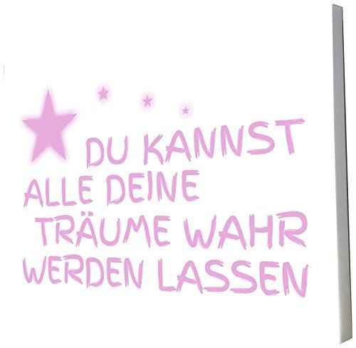 Little Helper Feel Good Art canvas wall decoration "Je kunt zijn wie je wilst" - 30 x 20 cm - Light Pink