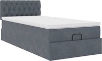 vidaXL Ottomaans bed met matras 90x200cm fluweel donkergrijs