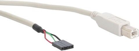 Inline USB 2.0 Kabel - USB B - Male/Female - 0.4m - Wit