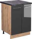 Vicco Fame-Line Keukenonderkast – 60 cm, WB Antraciet Antraciet Hoogglans