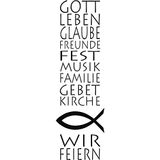 Rayher Hobby 28755000 boter houten stempel uitnodiging, 4 x 12 cm, stempel met christelijke tekst voor uitnodigingskaarten bij bruiloft, doop, communie, vormsel
