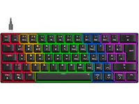 Speedlink ATMOS - mechanisch RGB gaming toetsenbord 60%, bedraad, bruine schakelaars, robuuste stalen plaat, afneembare USB-C kabel, achtergrondverlichting, Duitse layout QWERTZ, zwart