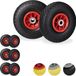 Merkloos 8x steekwagenwiel - 3.00-4 - rubberband - kogellager - 20 mm as - zwart-rood