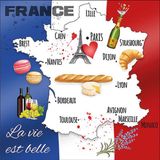 Ambiente Tafel diner/lunch servetten - Frankrijk vlag - 20x stuks - 33 x 33 cm - landen thema - landenversiering
