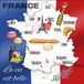 Ambiente Tafel diner/lunch servetten - Frankrijk vlag - 20x stuks - 33 x 33 cm - landen thema - landenversiering