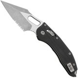 Microtech Stitch 169RL-11APFLGTBK, Apocalyptic Stonewashed M390MK, Fluted Black G10, partial serrated zakmes, Borka Blades design