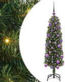 vidaXL Kunstkerstboom Groen 120 cm PVC en Staal en Kunststof