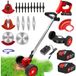 Iztoss – Coupe-bordure Électrique Sans Fil Avec 2 Batteries 21v – Moteur Brushless – Roue De Guidage Amovible – 3 Types De Lames