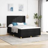 Prolenta Maison Exclusive - Boxspringbed met matras, zwart, 140 x 200 cm, gestoffeerd