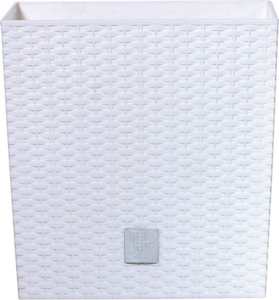 Prosperplast Rato - Bloempot - Rotan Look - Wit - 22x22x23cm
