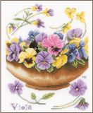 Lanarte Borduurpakket - Viooltjes - Marjolein Bastin - 24 x 30cm