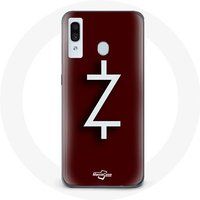 Maniacase Hoesje voor Samsung Galaxy A30 Ozark Seizoen 4 Z Logo Wit Rode Achtergrond